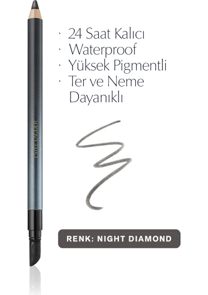 Estee Lauder Göz Kalemi - Double Wear 24 Saat Kalıcı Suya Dayanıklı Waterproof Jel Göz Kalemi -04 Night Diamond