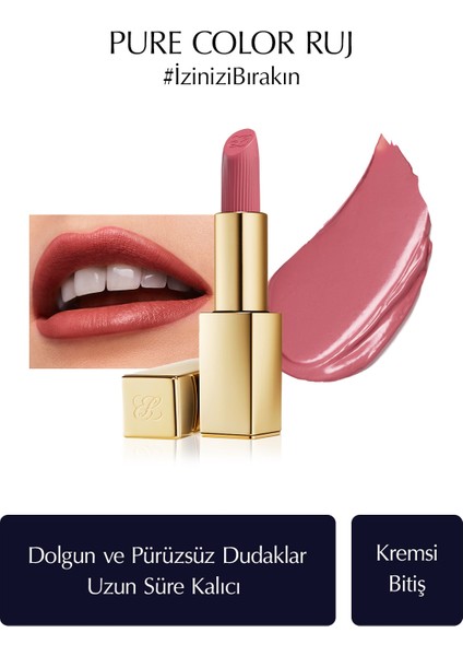 Estee Lauder Kremsi Ruj - Pure Color Creme Lipstick Kremsi, Saten Bitiş -  3.5gr - Renk: 410 Dynamic