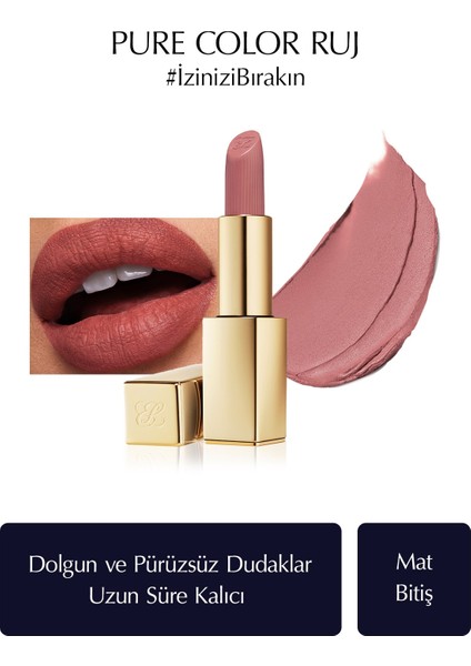 Estee Lauder Mat Bitişli Ruj - Pure Color Matte Lipstick - 3.5gr - Renk: 836 Love Bite