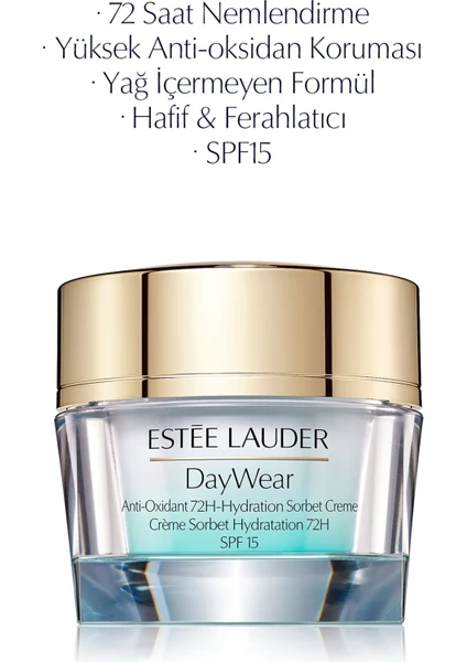 Estee Lauder Ferahlatan Jel Nemlendirici - Day Wear Sorbet 72 Saat Etkili Jel Dokulu Krem SPF15 - 50 ml