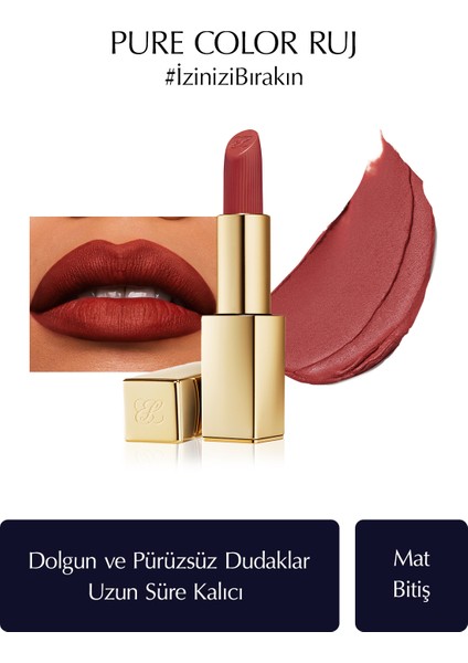 Mat Bitişli Ruj - Pure Color Matte Lipstick - 3.5gr - Renk: 557 Fragile Ego