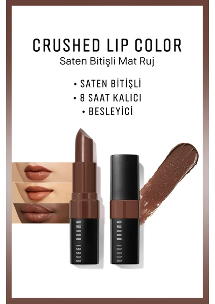 Bobbi Brown Crushed Lip Color Saten Bitişli Mat Ruj- Rich Cocoa 716170237923