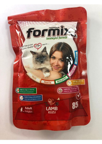 Pouch Yetişkin Jöleli Kedi Konservesi 85 gr Kuzulu (6ADET)