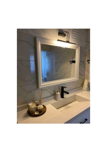 Mat Siyah Kasa Beyaz Işık Banyo Duvar Ayna Tablo Aydınlatması Flüt Aplik Kuğu Aplik LED Aplik indirimleri