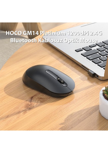 GM14 Platinium 1200DPI 2.4g Bluetooth Kablosuz Optik Mouse