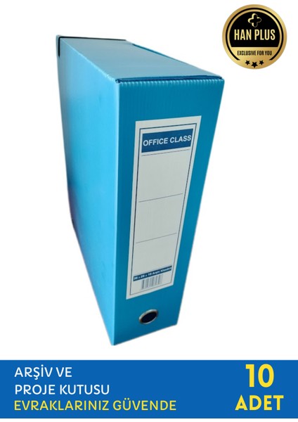 Arşiv ve Proje Kutusu 29 x 36 x 15 cm - Mavi 10 Adet