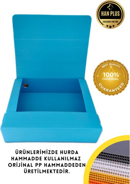 Arşiv ve Proje Kutusu 29 x 36 x 15 cm - Mavi 10 Adet modelleri