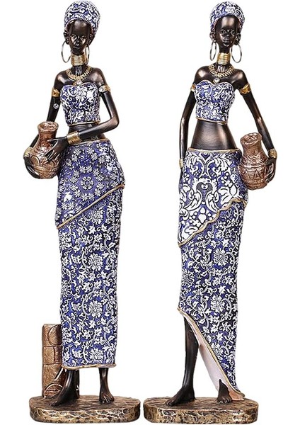 Reçine Afrika Kadın Heykelcik Kadın Heykeli Ayakta (Yurt Dışından)