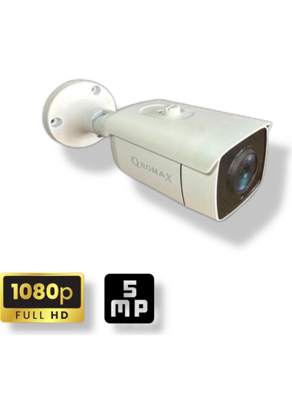 10 Kamerali Set - Hareket Algilayan Gece Görüşlü 24 Smd LED 5mp Sony Lensli 1080P Full Hd Metal Kasa Güvenlik Kamerasi Seti 6224
