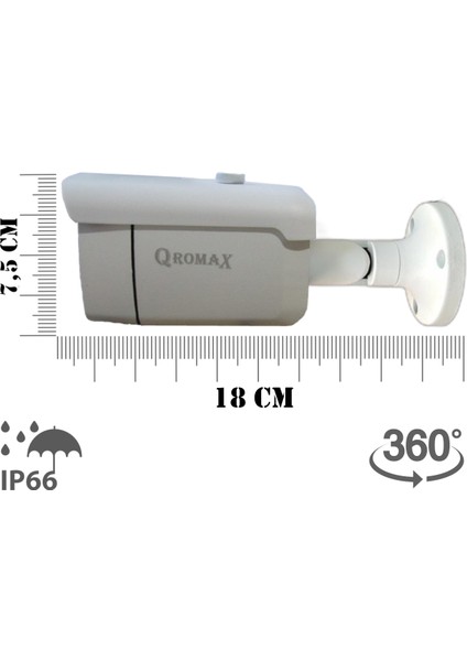 10 Kamerali Set - Hareket Algilayan Gece Görüşlü 24 Smd LED 5mp Sony Lensli 1080P Full Hd Metal Kasa Güvenlik Kamerasi Seti 6224