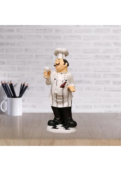 3D Reçine Şef Heykelcik Heykeli Ülke Dekor Hediye 15.5X10X29 cm (Yurt Dışından)