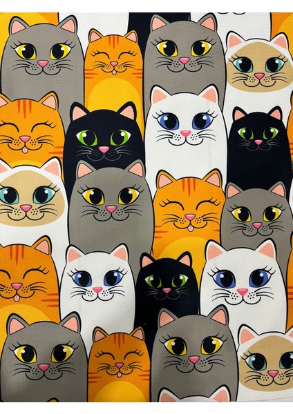 Hayvan Desenli Kedi Desenli Dijital Baskı Döşemelik Kumaş