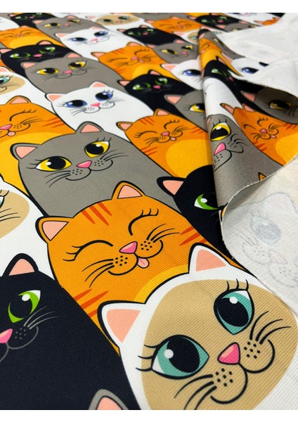 Hayvan Desenli Kedi Desenli Dijital Baskı Döşemelik Kumaş