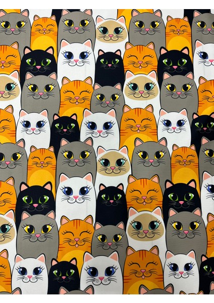 Hayvan Desenli Kedi Desenli Dijital Baskı Döşemelik Kumaş
