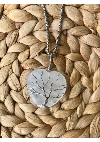 kristal kuvars çelik kolye