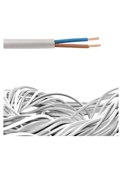 20 Metre 2x1,5 Ttr H05VV-F Beyaz Öznur Kablo