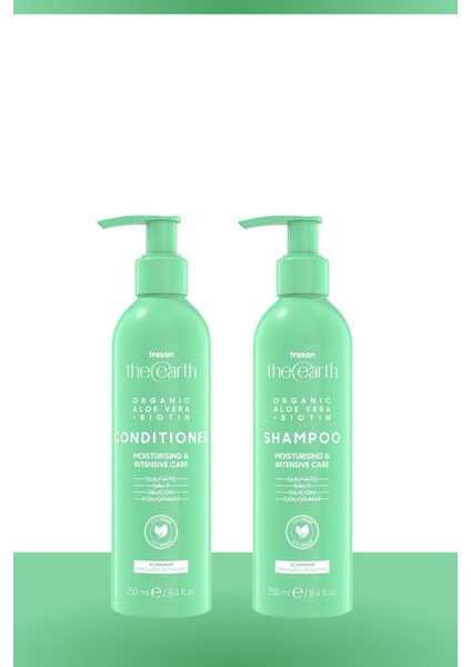 Organic Aloe Vera +Biotin Şampuan 250 ml + Saç Kremi 250ml
