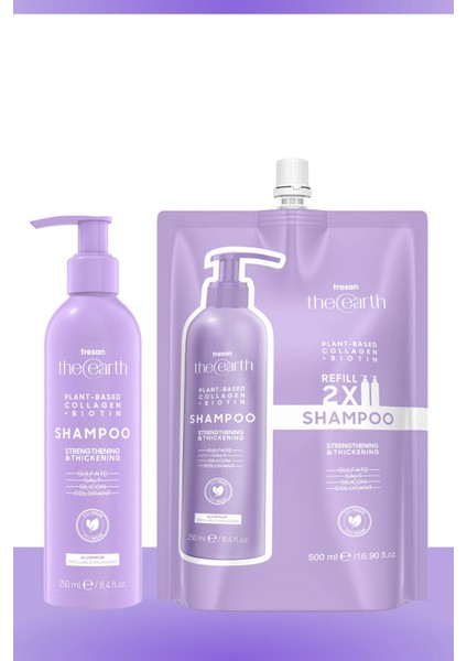 Plant Based Collagen +Biotin Şampuan 250 ml + Refill Pouch 500 ml