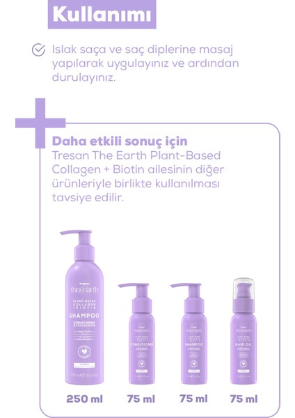 Plant Based Collagen +Biotin Şampuan 250 ml + Saç Kremi 75 ml