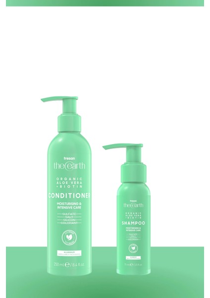 Organic Aloe Vera +Biotin Saç Kremi 250 ml + Şampuan 75 ml