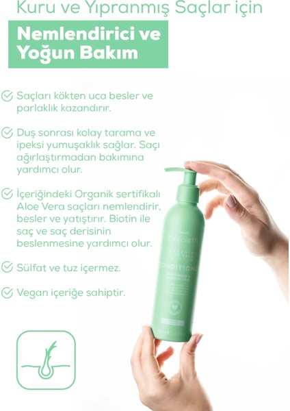 Organic Aloe Vera +Biotin Saç Kremi 250 ml + Şampuan 75 ml