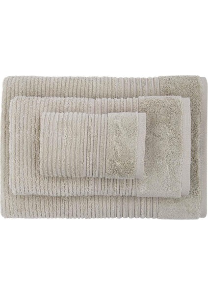 By Ecocotton Arina Bej Pamuk 3 Parça Air Twist Havlu/hamam Seti