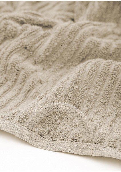 By Ecocotton Anisa Bej Pamuk Jakarlı 3 Parça Hamam Havlu Seti fırsatları