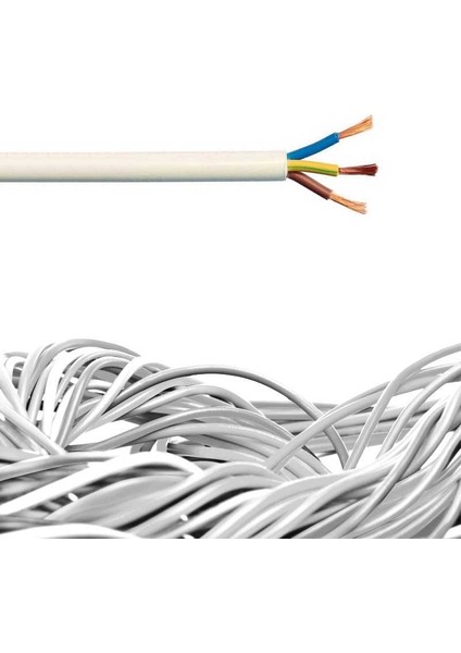 50 Metre 3x2,5 Ttr H05VV-F Beyaz Öznur Kablo