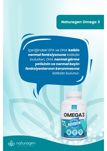 1200 mg Omega 3 Fish Oil Balık Yağı 60 Yumuşak Kapsül