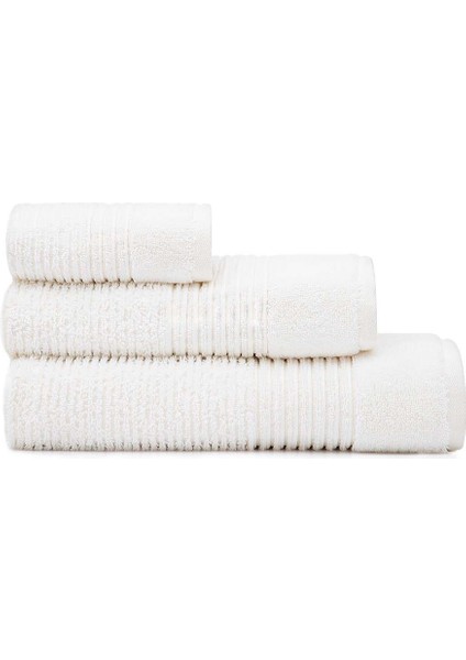 By Ecocotton Arina Krem Pamuk 3 Parça Air Twist Havlu/hamam Seti