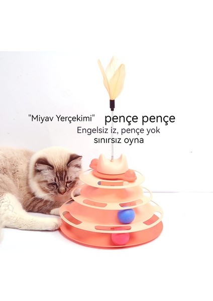 Dört Katmanlı Parça Pikap Tüy Kedi Teaser Sopa Oyuncak (Yurt Dışından)