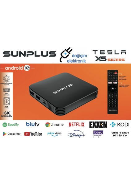 Tesla Xs Series Android Box 2 GB 16 GB