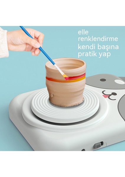 Çocuk Eğitici Eğlenceli Kil Heykel Manuel Elektrikli Çömlek Makinesi1 (Yurt Dışından)
