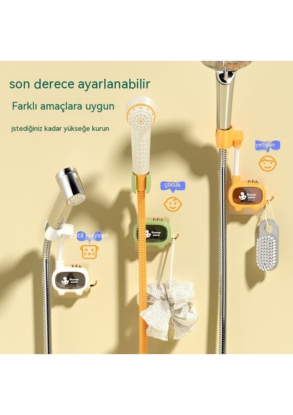 Karikatür Dinozor No-Punch Evrensel Ayarlanabilir Duş Braketi (Yurt Dışından) modelleri