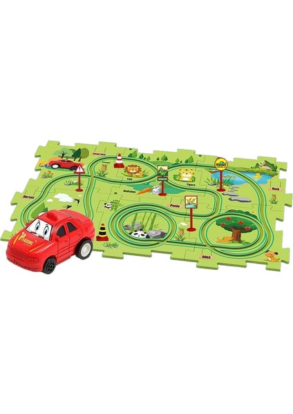 13 Adet Paket Çocuk Dıy Bulmaca Puzzle Parça Araba (Yurt Dışından)