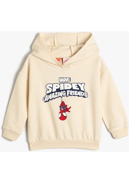 Spiderman Kapşonlu Sweatshirt Lisanslı Uzun Kollu Pamuklu