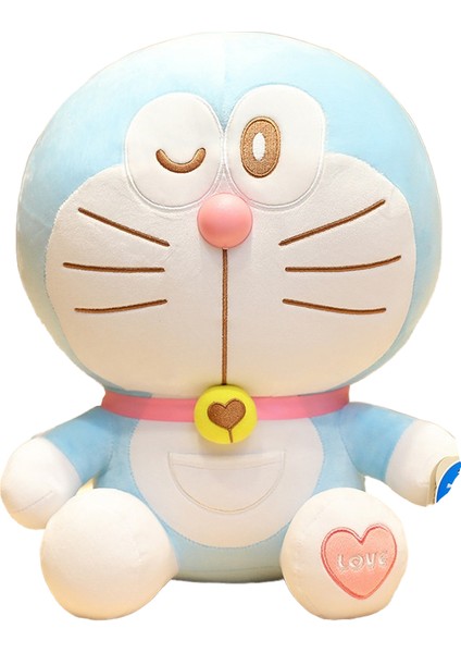 30CM Doraemon Kalp Göz Kırpan Peluş Oyuncak (Yurt Dışından)