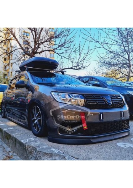 Dacia Sandero Mk2 Mk2.5 2009-2020 Uyumlu Üniversal Astra H Lip Esnek Ön Lip 2 Parça Tampon Altı Dil Karlık Ön Ek