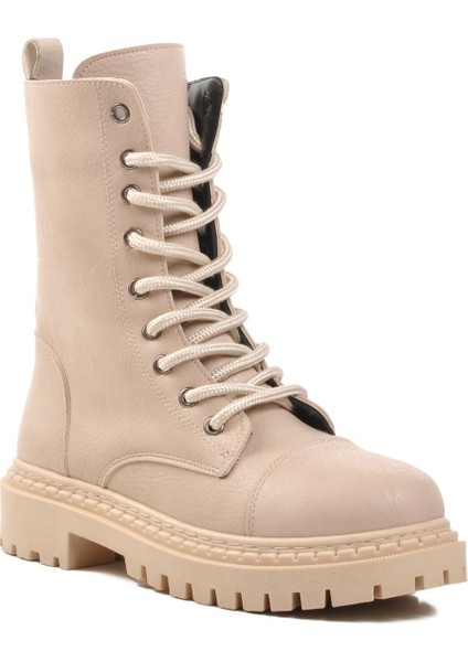 335124 Bej Süet Içi Polarlı Kadın Postal Bot