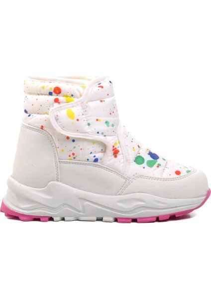 FY222-P Beyaz Içi Polarlı Çocuk Kar Botu