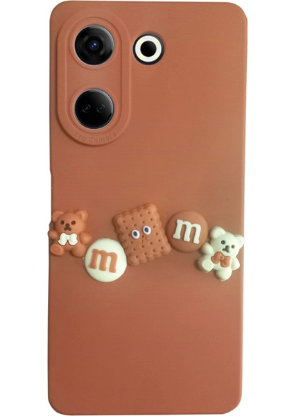 Tecno Camon 20 / 20 Pro Kılıf 3D M Bear Kamera Korumalı Silikon Kapak