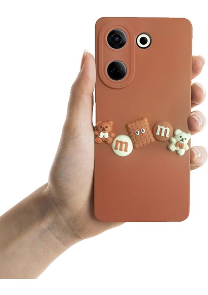Tecno Camon 20 / 20 Pro Kılıf 3D M Bear Kamera Korumalı Silikon Kapak