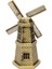 Vintage Metal Hollanda Yel Değirmeni Biblo Antik Bronz 17 cm 2
