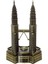 Vintage Metal Malezya Twin Towers Biblo Antik Bronz 18 cm 1