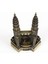Vintage Metal Malezya Twin Towers Biblo Antik Bronz 18 cm 2