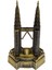 Vintage Metal Malezya Twin Towers Biblo Antik Bronz 18 cm 3