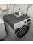 Laundry Basklı Gri Çamaşır Makine Örtüsü 1
