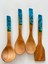 Gece Mavisi El Yapımı Bambu Mutfak Seti 4'lü 1