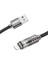 U122 Kristal Uç 2.4A USB To iPhone Lightning Hızlı Data ve Şarj Kablosu 4