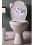 Lila Renkli Çiçekler Klozet Sticker Kapağı ve Banyo Sticker 2